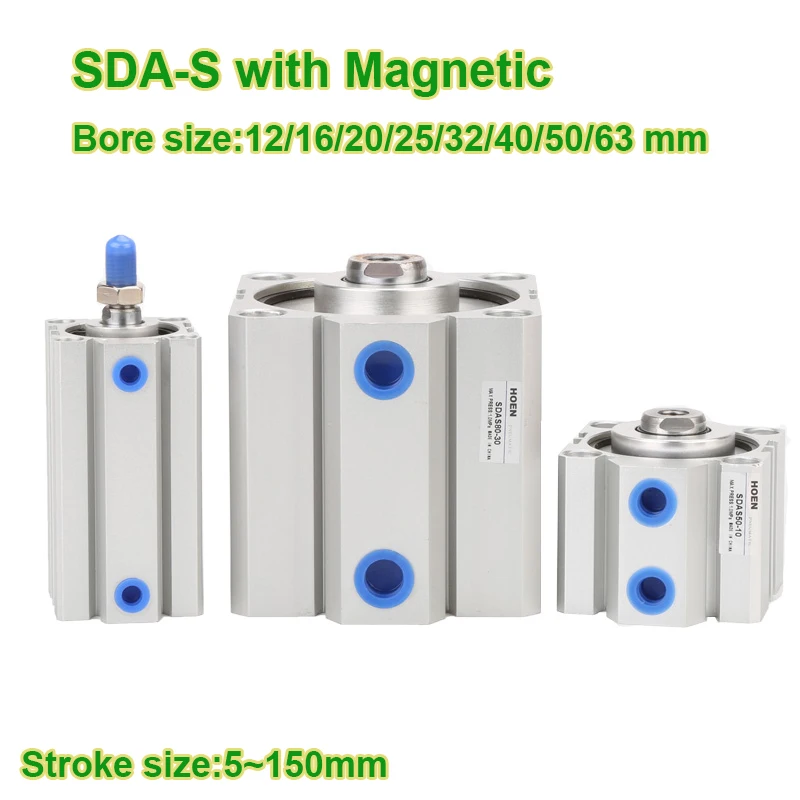 

SDA-S Single Rod Double Action Built in Magnetic Compact Mini Pneumatic Air Cylinder SDA12/16/20/25/32/40/50/63-5/10/15/20/25/30