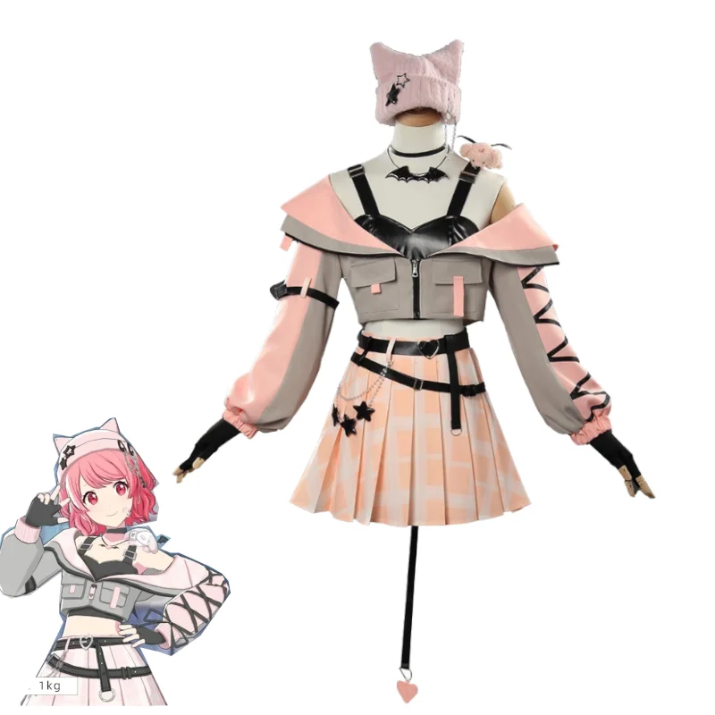 

PJSK Momoi Airi Cosplay Costume Sekai Momoi Little Devil Outfit Set Kawaii gothic Dress Set for Women