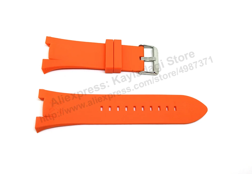 Armani Exchange AX1070 , AX1107 - Fits with 31mm Orange Rubber Silicone Replacement Watch Band Strap