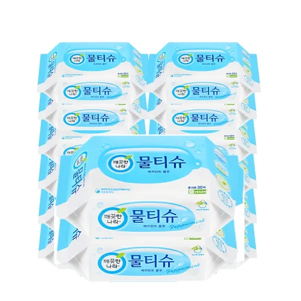 Clean country Peppermint wipes portable 30x10 pack