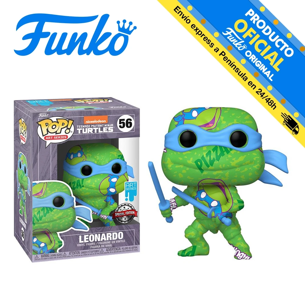 Funko Pop! Ninja Mutant Teenage Turtles 2-Unique Artistic Leonard + Protective Box, 59891, No. 56, original, Toys, Boys, Girls, Gifts, Collector, Dolls, Shop, Box, New, ofic license