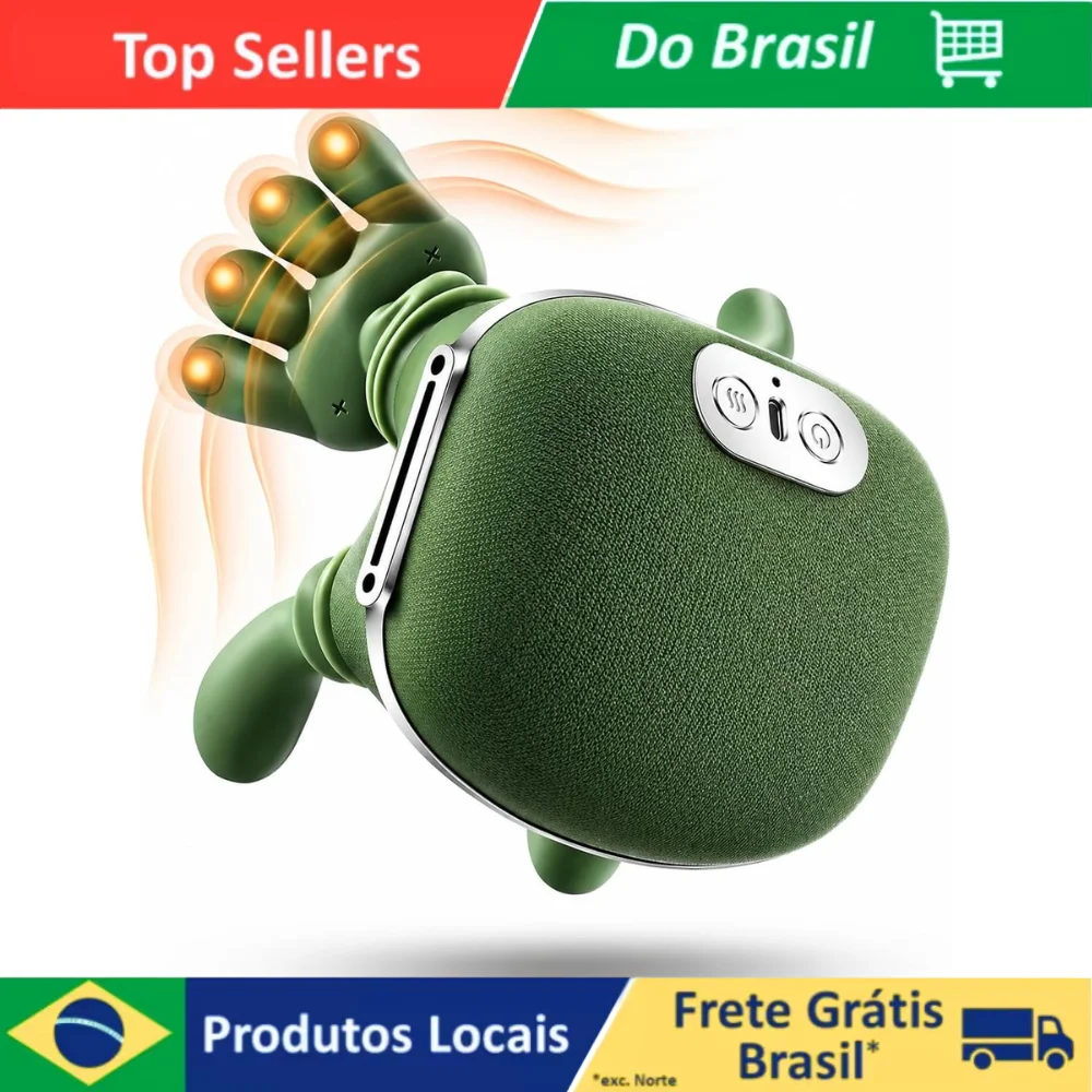 Massageador Maozinha Muscular Relaxante Pescoço Ombro Aquecido Recarregável USB Portátil Intensidade Ajustável