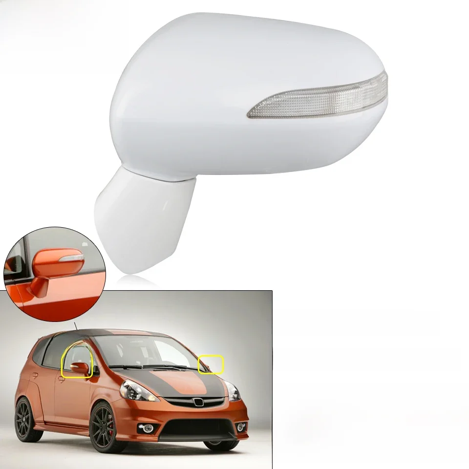 ZUK zewnętrzne lusterko wsteczne zewnętrzne lusterko zewnętrzne lusterko wsteczne dla HONDA FIT JAZZ miasto 2003-2008 5-piny elektryczne regulacja kąta nachylenia + lampa LED — zdjęcie 2