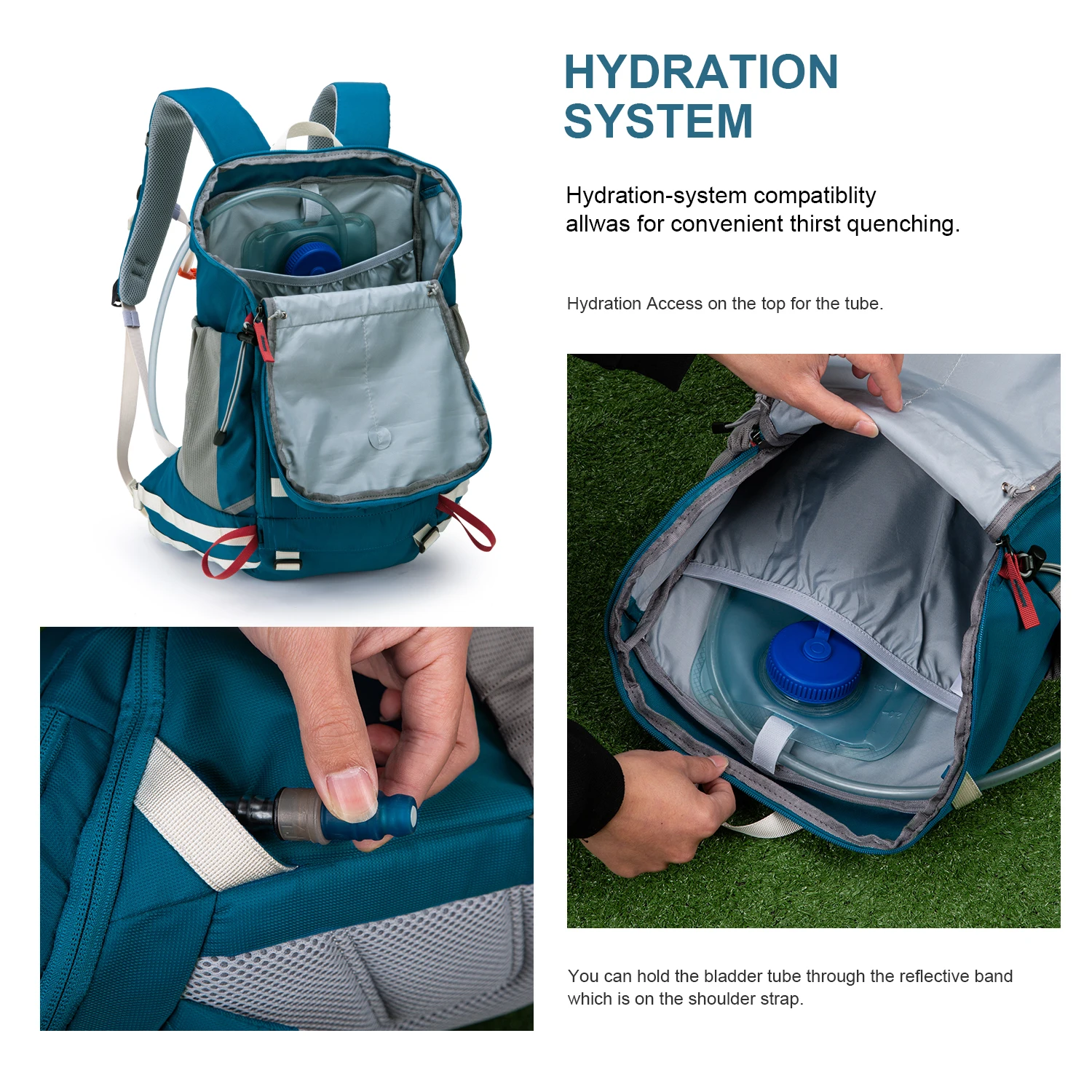 MOUNTAINTOP Hiking Backpack with Rain Cover 35L Polyester Bag Backpacker for Outdoor Sports Camping Travel Climbing Trekking