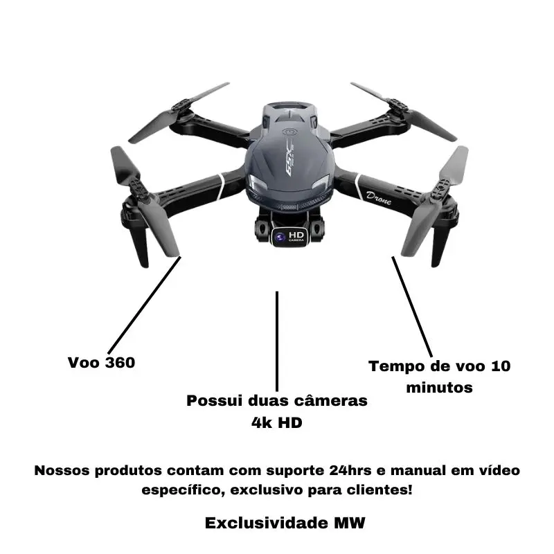 Drone XS9 HD Camera 4K Wi-Fi 2.4GHz Flight 360 Photos Videos Live Broadcast Bag Accessories