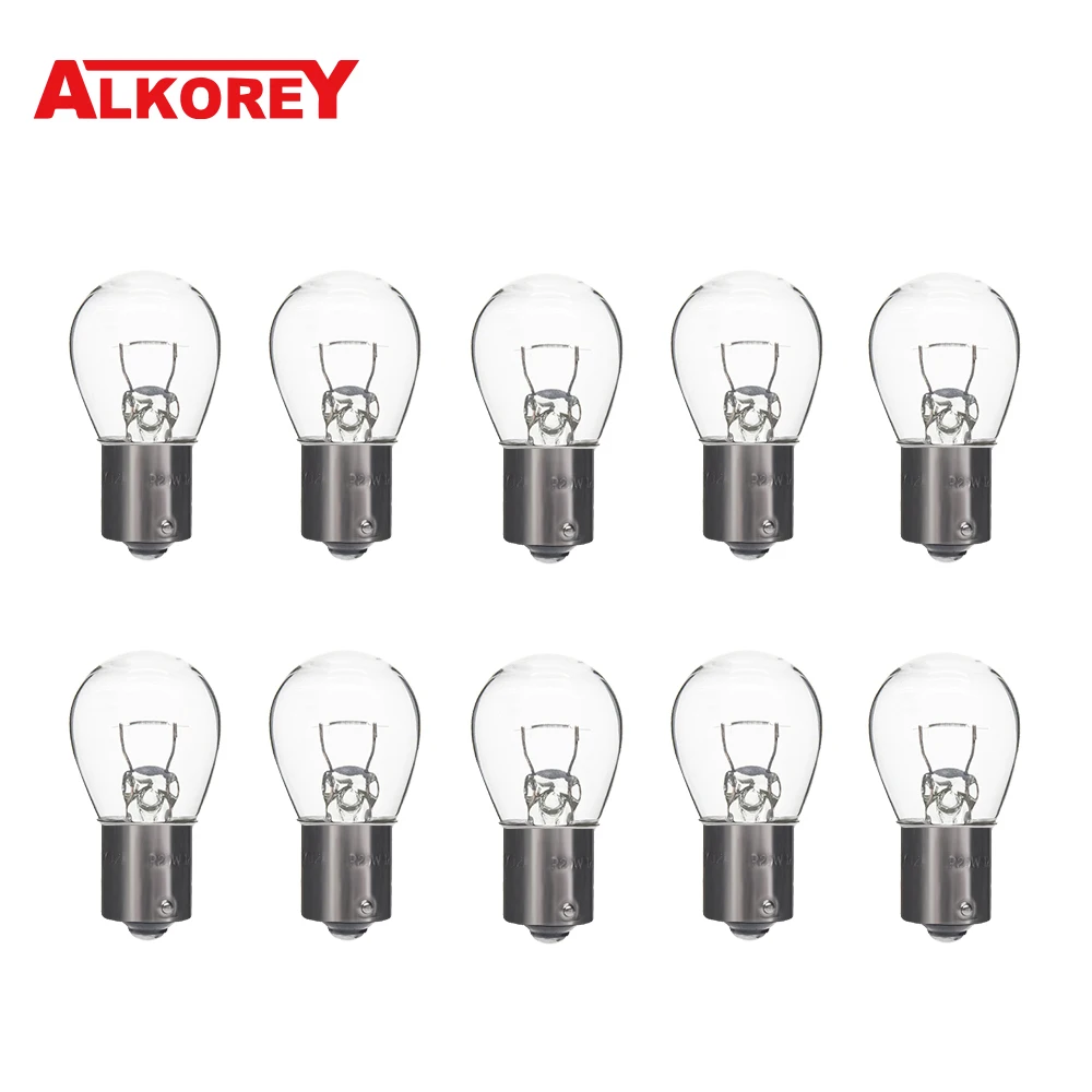 Alkorey 10 Pcs S25 P21W P21/5W BAY15D BA15S 1156 1157 12V 21W 12V 21/5W auto alogena girare Singal Light Reverse Lamp Stop Bulb