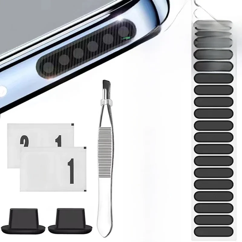 Uniwersalne naklejki przeciwkurzowe na telefon, siatka na głośnik do iPhone'a 17, Samsung, siatka przeciwkurzowa, osłona przeciwkurzowa na otwór dźwiękowy, zaślepka na port ładowania. — zdjęcie 2