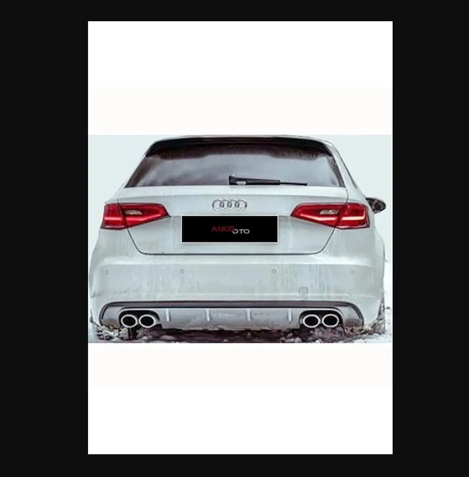 아우디 A3 Hb 8V S3 용 후면 추가 디퓨저 피아노 블랙 2012 - 2016 오른쪽 왼쪽 콘센트 스포일러 윙 스타일링 후드 보호대