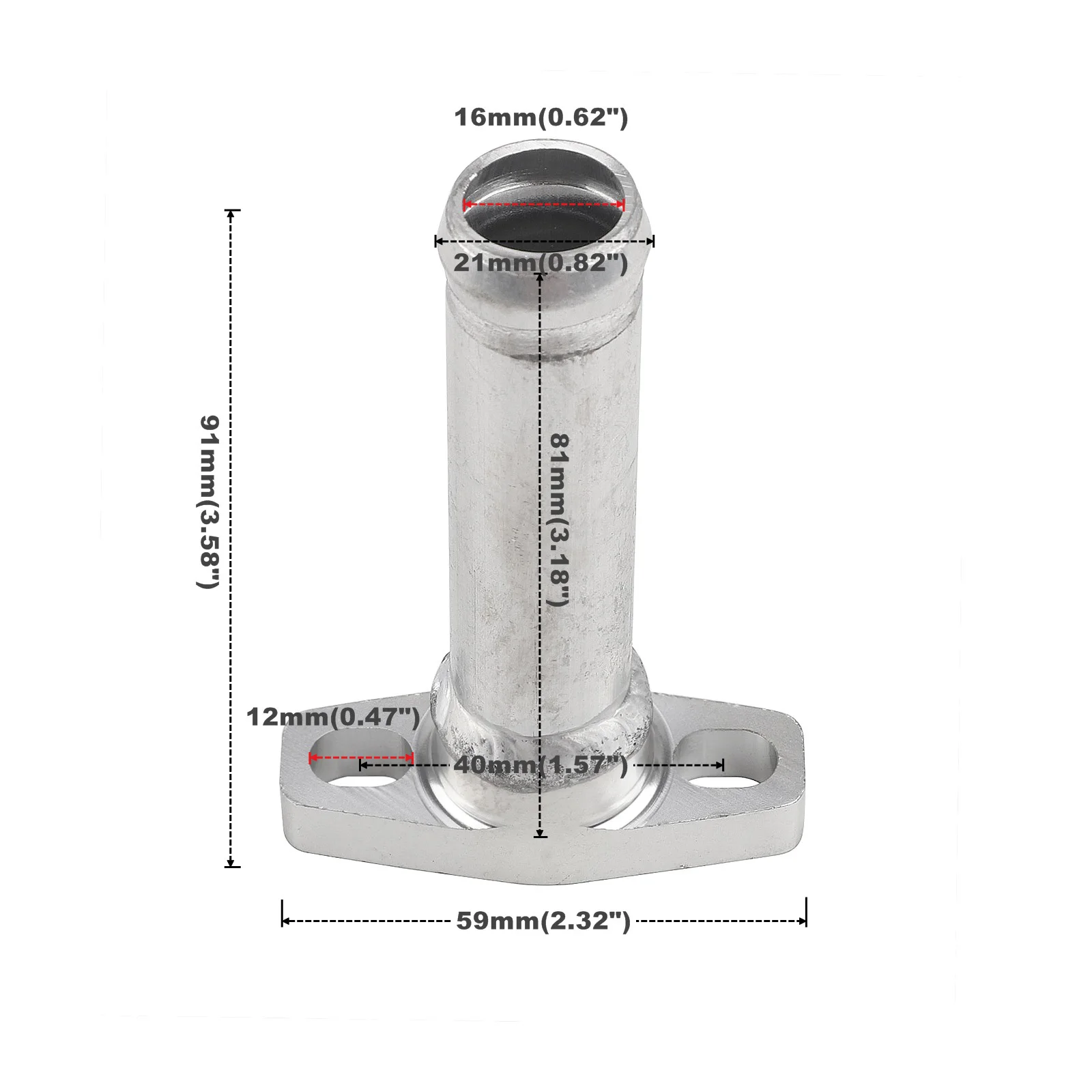 Silvery Turbine Adapter Connector Aluminum Extended Turbine Oil Drain Flange Kits Fit For T3 T4 Oil Cooled Turbochargers Flange