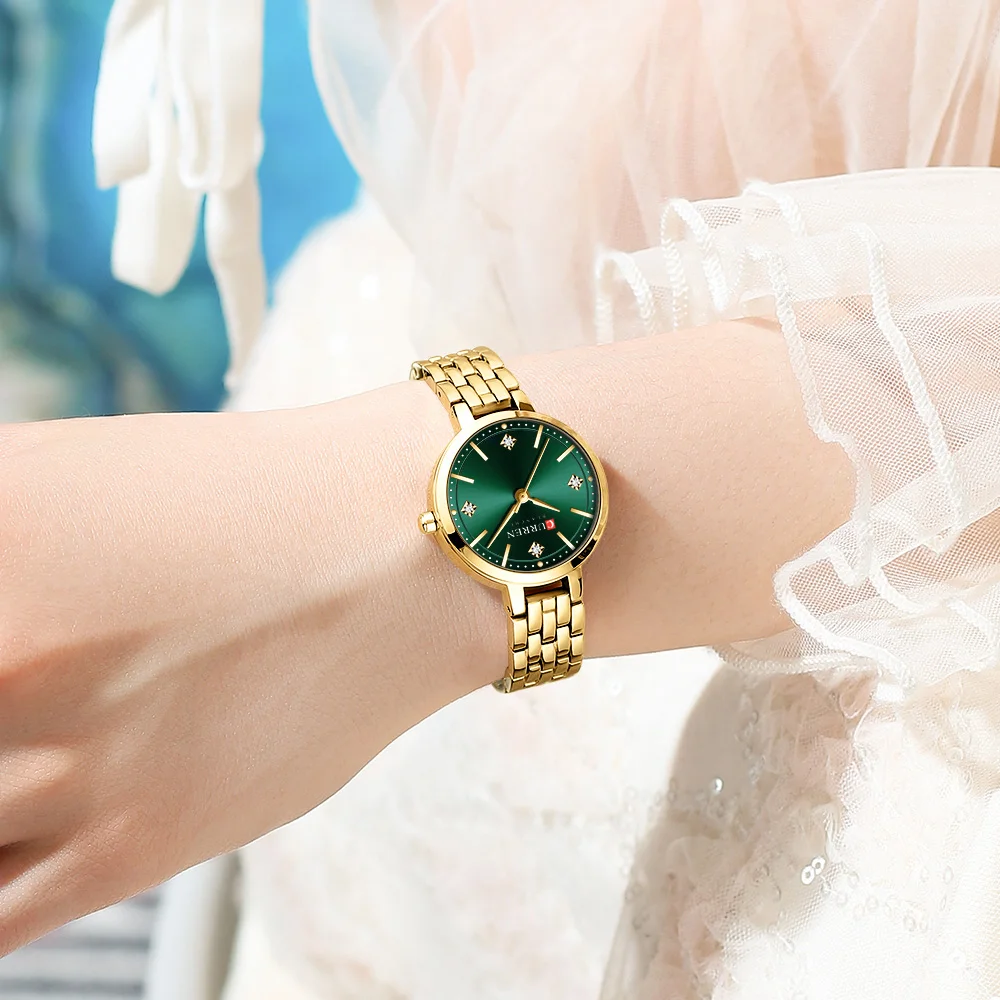 CURREN Women's Watch New Diamond Set Small dial Watches Women's Luxury Steel Chain Band Watches