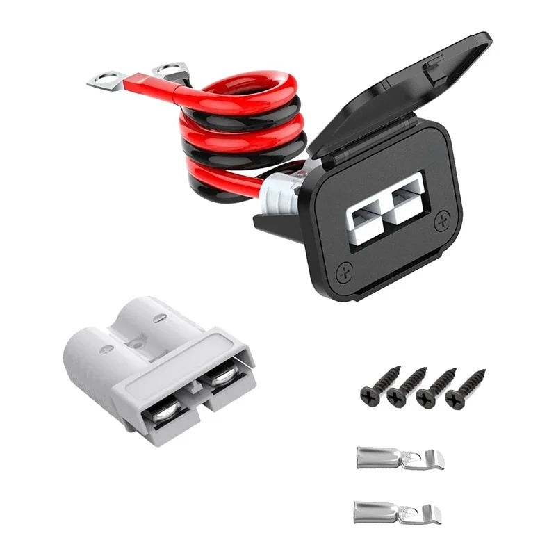 Anderson Connector, 8AWG 50AMP Batterij Quick Connect/Disconnect Connector, 1.64Ft Batterij Kabel Connector, Winch Bedrading - afbeelding 2