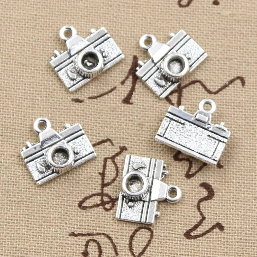 20 sztuk Charms kamerę 15x14mm antyczny brąz srebrny kolor Plated wisiorki dokonywanie DIY Handmade tybetański brąz srebrny kolor biżuteria — zdjęcie 2