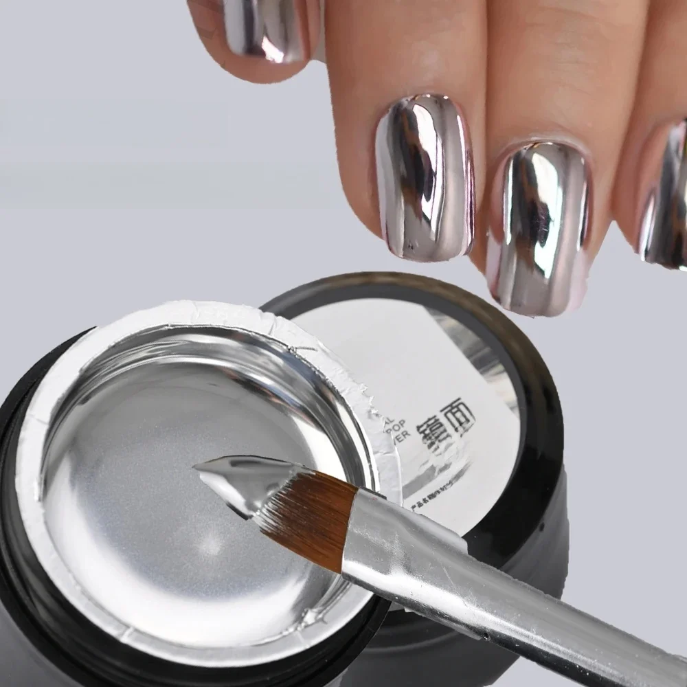 Verhéritage à Ongles Effet D.lique Super Brcorporelle, Effet Miroir Argenté, Ligne des Années 2023, Fleur D.lique, Gel de Dessin, Verhéritage UV Argenté, 8ml