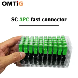 50PCS SC UPC APC connector optical FTTH single mode SC APC adapter Tool Cold Fiber Fast Connector SC Fiber Optic Connector