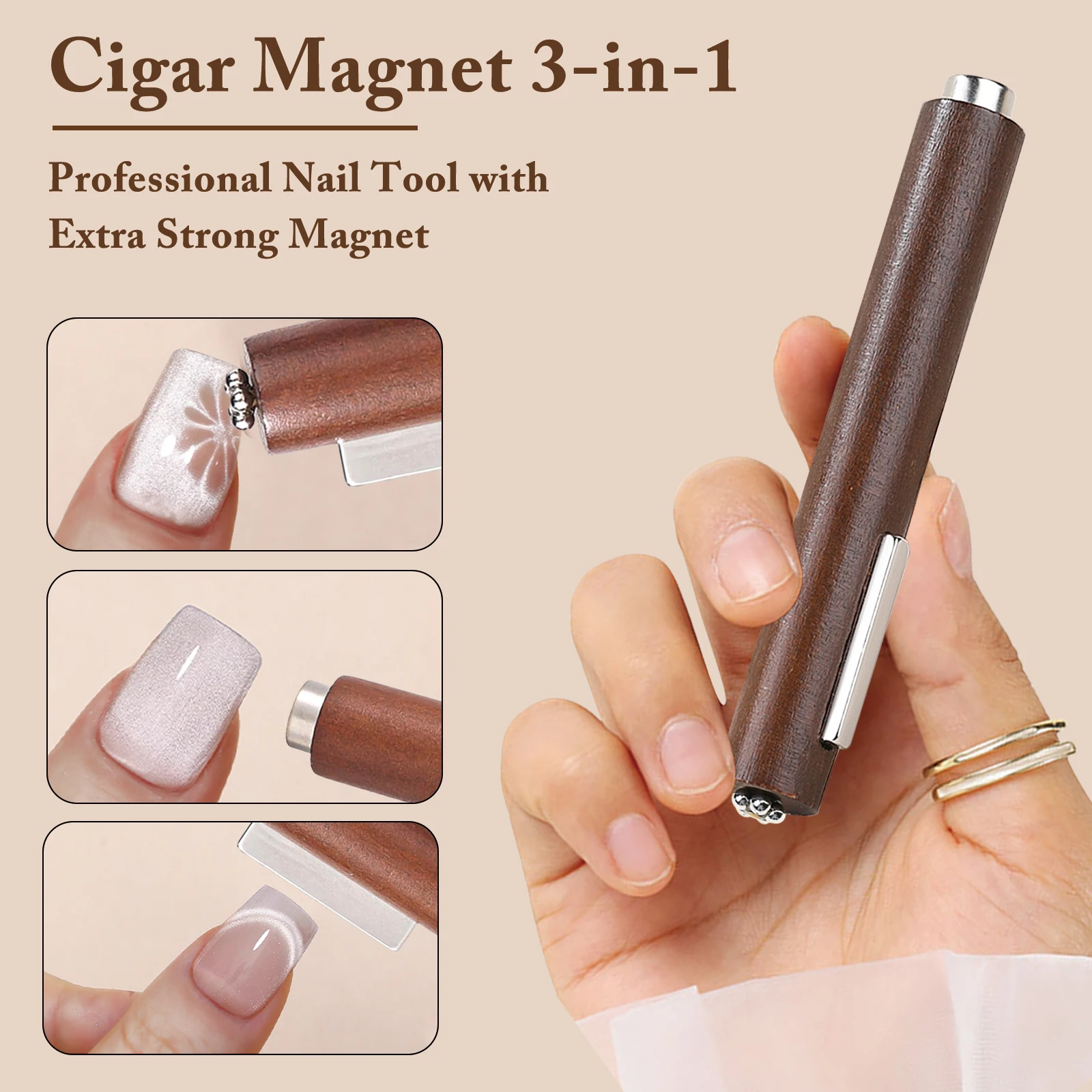 Ensemble d'aimants pour Nail Art 3 en 1, bâton magnétique pour ongles œil de chat avec plaques en forme de lapin et de cœur pour vernis Gel œil de chat, outils de manucure à faire soi-même