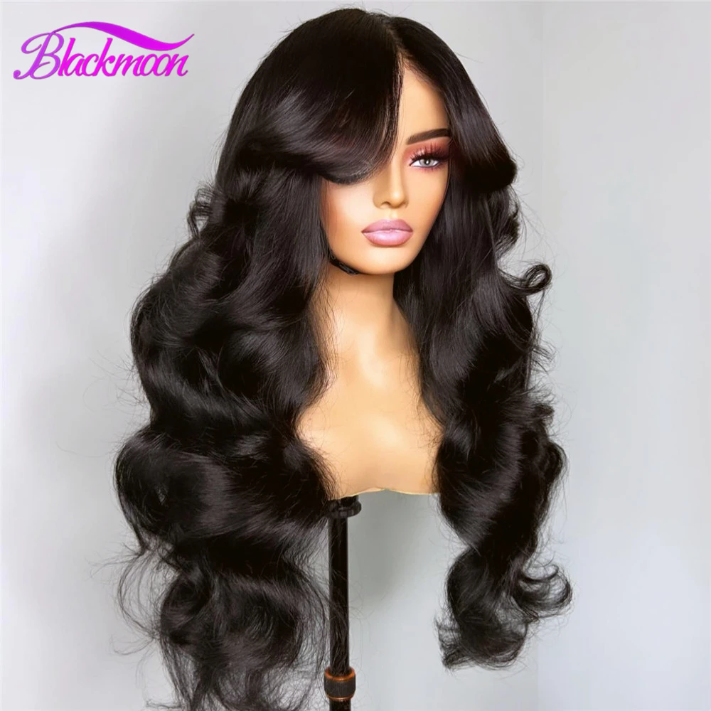 Peruvian Hair Body Wave Lace Front Wigs Transparent 13x4 Lace Frontal Wigs for Women Pre Plucked 4x4 Closure Wig Natural Color