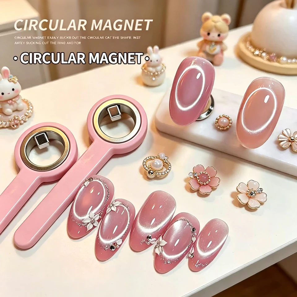 Imán de Ojo de Gato Circular, Herramienta Magnética con Efecto Halo para Gel UV, Manicura