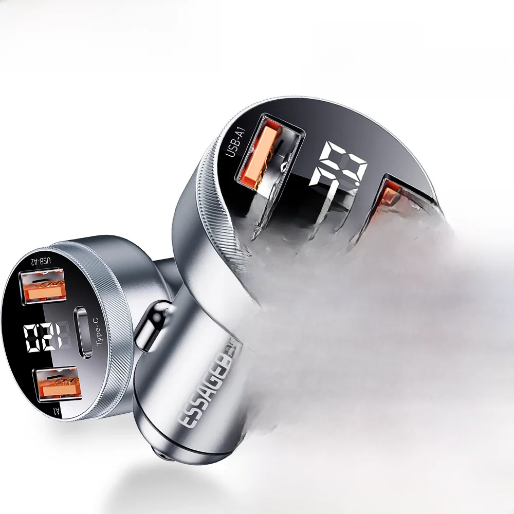 Essager 80W ładowarka samochodowa USB PD USB typ C szybkie ładowanie QC3.0 SCP 5A szybka ładowarka do iPhone 14 13 Xiaomi Samsung ładowarka do telefonu — 2