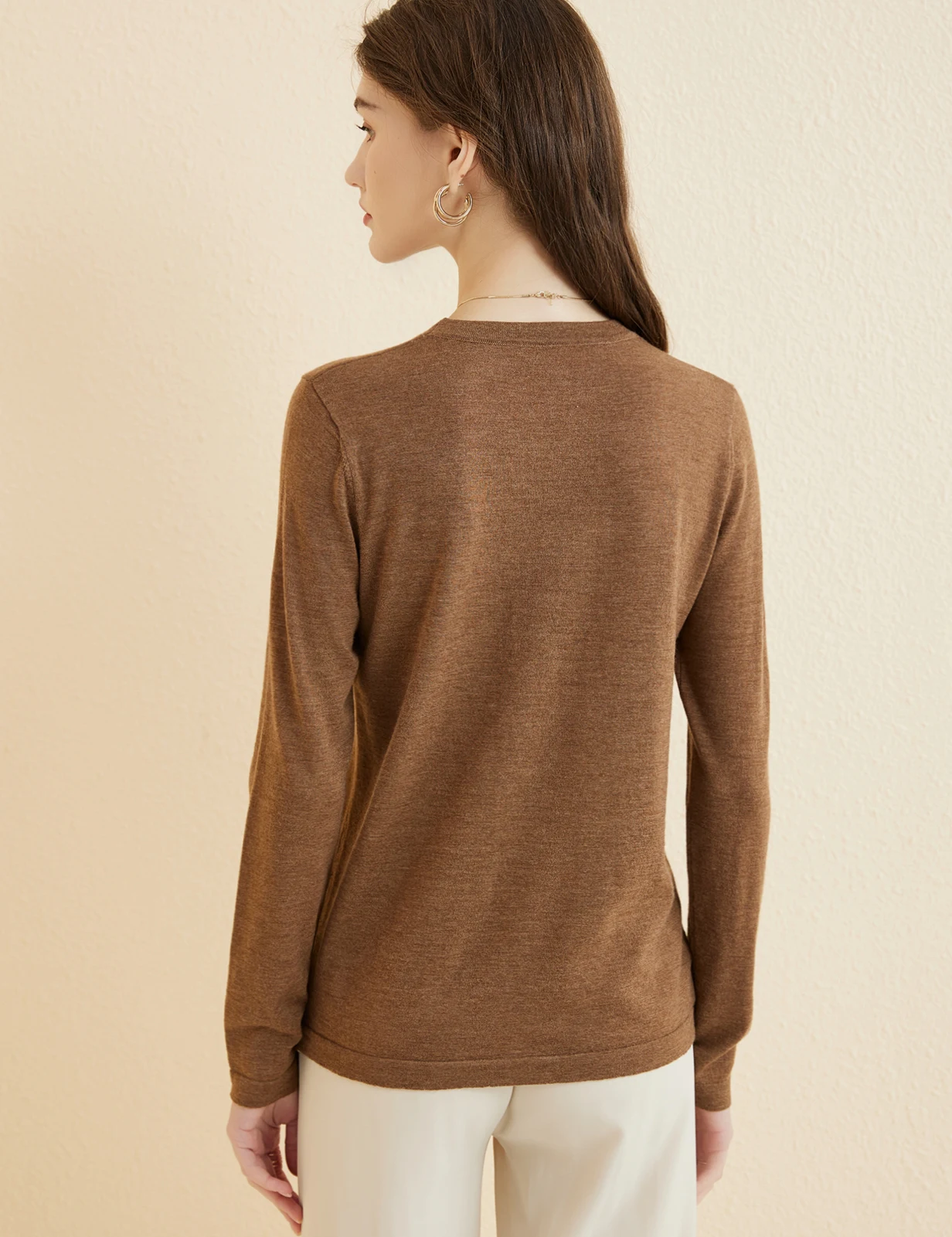 Women's T Shirt 100% Merino Wool Base Layer Top Fall Winter Fashion Crewneck Soft Merino Tee Long Sleeve Tops Knit Women Clothes