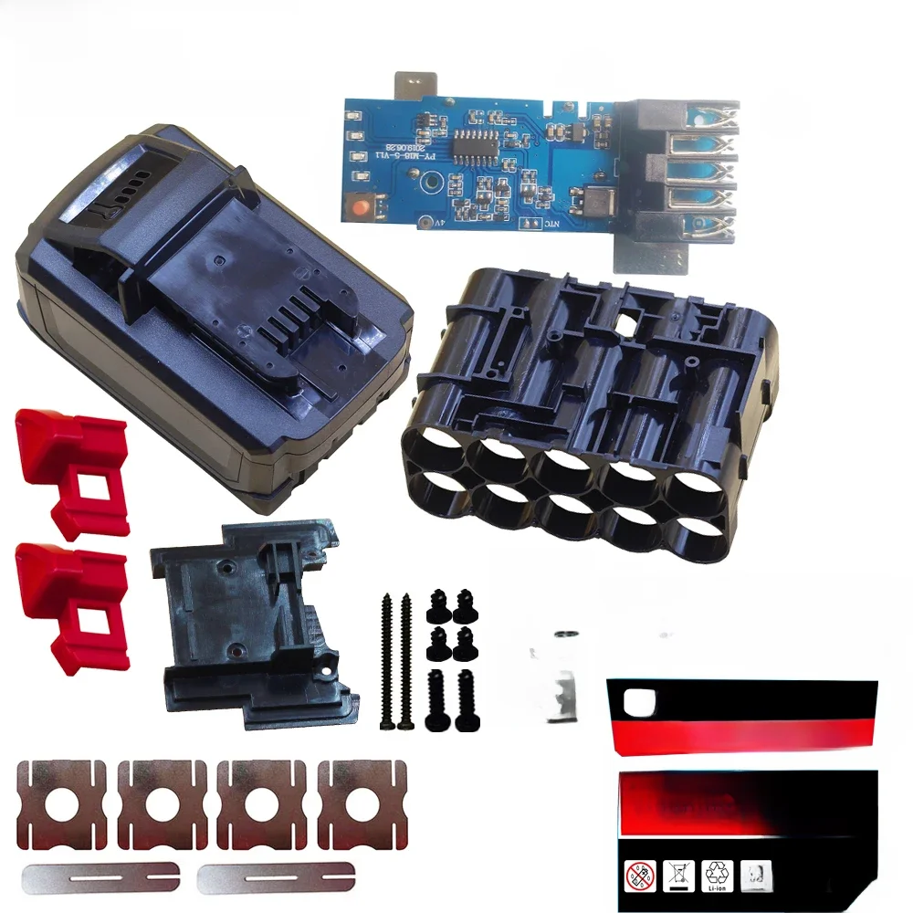 M18 10*21700 akumulator litowo-jonowy obudowa z tworzywa sztucznego do narzędzi Milwaukee M18B6 18V bateria litowo-jonowa 48-11-1860 48-11-1850 48-11-1820 — zdjęcie produktu 7