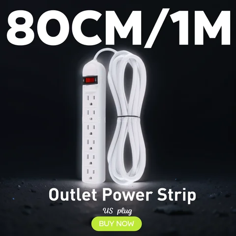6 Outlet Power Strip US Plug 0.8/1M Multi Socket Extender with Switch Socket Overload For Home Office Travel Adapter