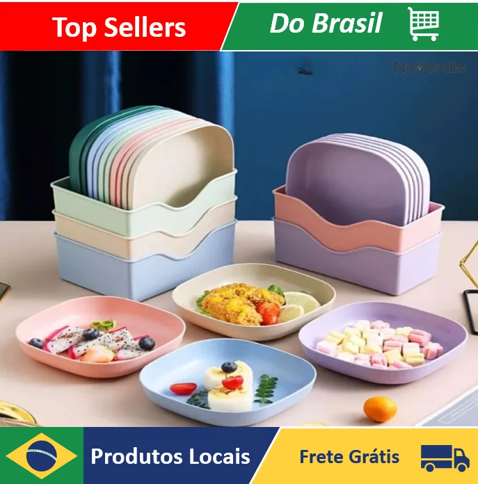 Juego de 10 platos con base reutilizable de plástico puro-Neverdie Store