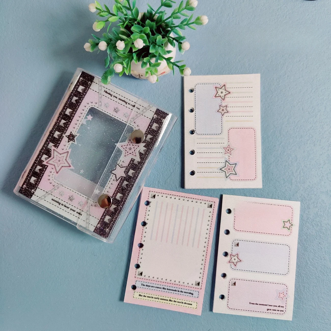 M5 5 Löcher süßer Stern mit 60 Blatt Binder Cover Journal Skizzenbuch Zubehör Tagebuch Bürobedarf