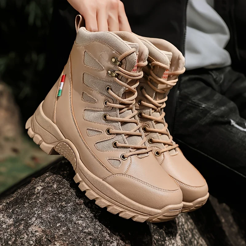 

Новые мужские высокие походные ботинки 2026 года, нескользящие тактические рабочие ботинки, обувь для активного отдыха и треккинга