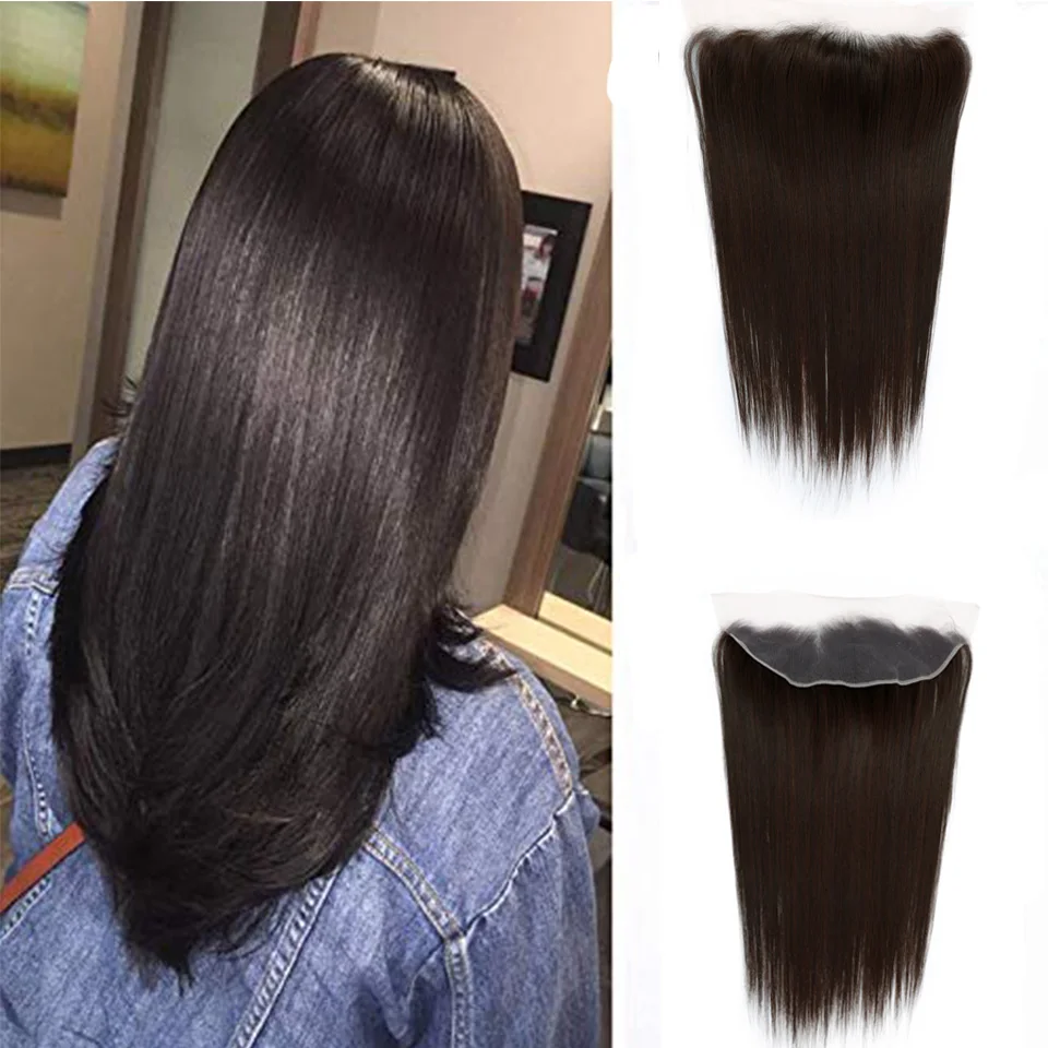 

26 Inch 13x4 Transparent Lace Frontal Natural Black Synthetic Hair Free Part Straight 13x4 Lace Front High Temparature Fiber