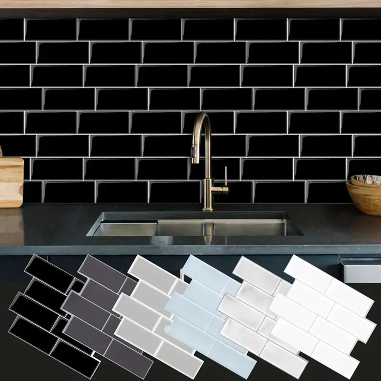 10 Pieces Premium Waterproof Wallpaper 3D Peel and Stick Subway Wall Tile Sticker for Kitchen & BathroomChildren's Room