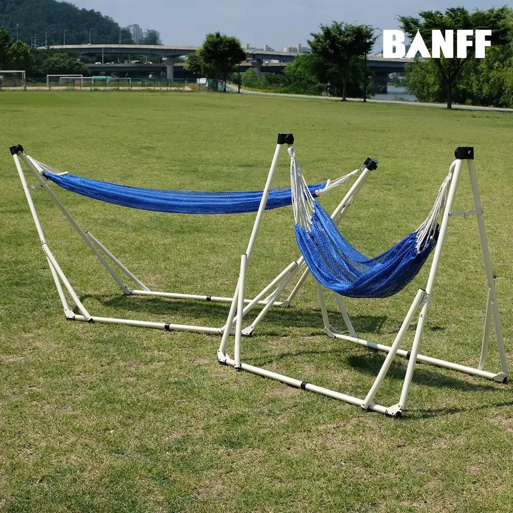 Banff Stand Dual Hammock Mash Outdoor Bed Ease Folding Camping Sne chair Vacation Summer