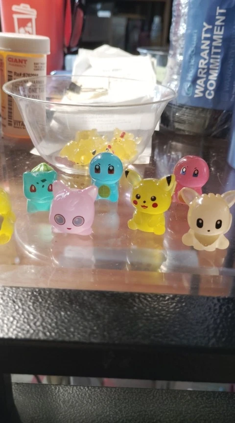 7Pcs Glow in Dark Pikachu Anime Figures Cute Charmander Bulbasaur Luminous Toy For Fans Kawaii Ornament Collection Charm Gift photo review