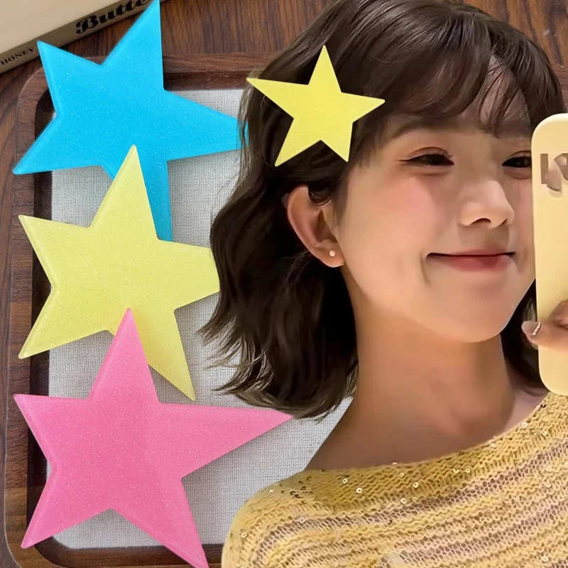 1/2/3pcs Large Stars Hair Clip Y2K Bangs Clips Duckbill Hairpin Hair Styling Tool Women Korean Style Party Daily Unique Headwear