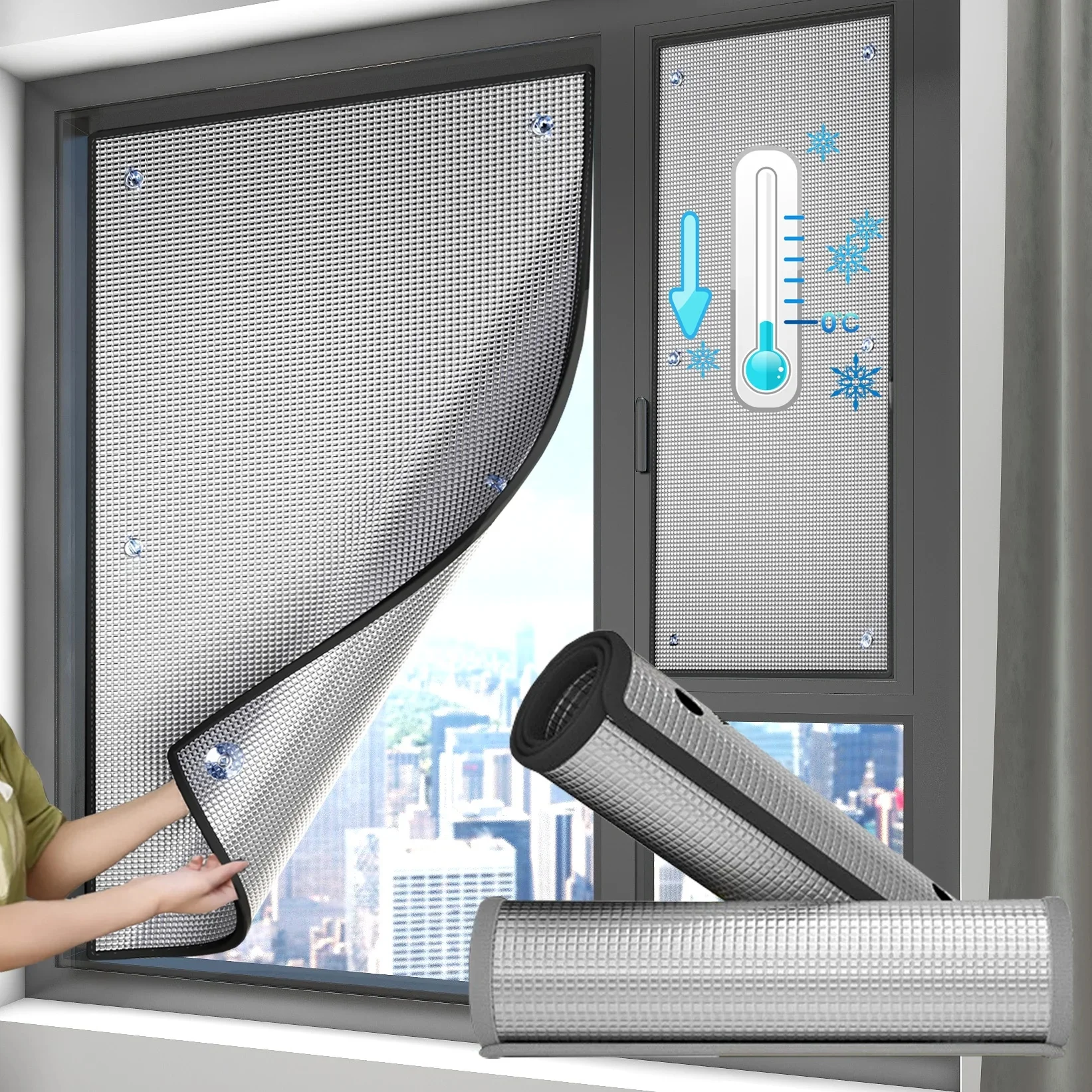 Film de fenêtre occultant pour la maison, isolation pare-soleil, coussin en aluminium, balcon, chambre, voiture, verre, protection UV, outils d'écran de rideau