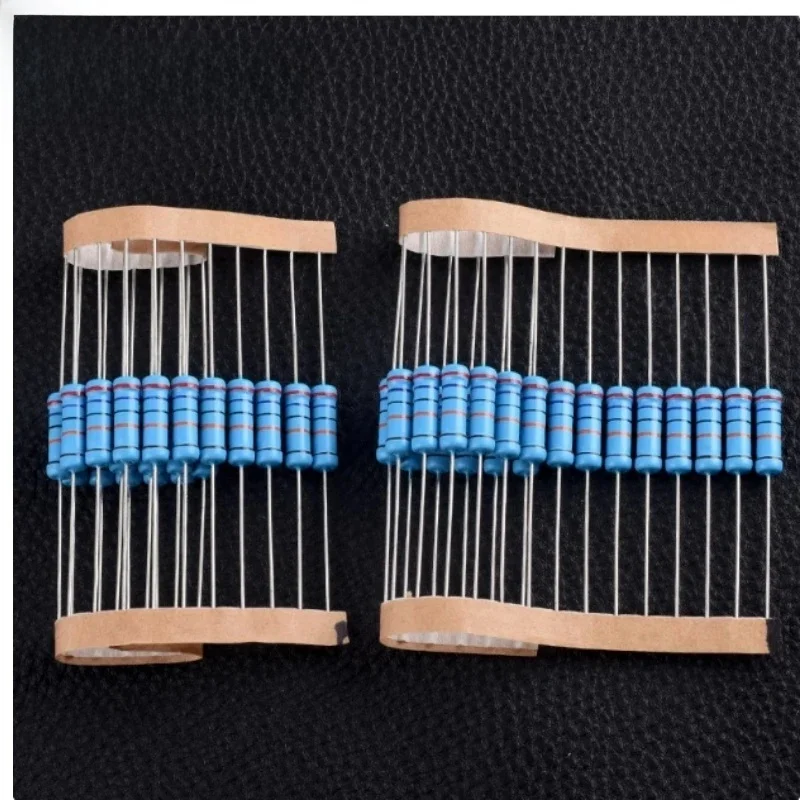 Résistance de Puissance à Film D.lique, 2W, 1%, Anneau Cinq Couleurs, 0.1R ~ 1M, 1R, 4.7R, 10R, 47R, 10R0, 220R, 470R, 1K, 2.2K, 10K, 4.7K, 100K, Ohm, 20 Pièces