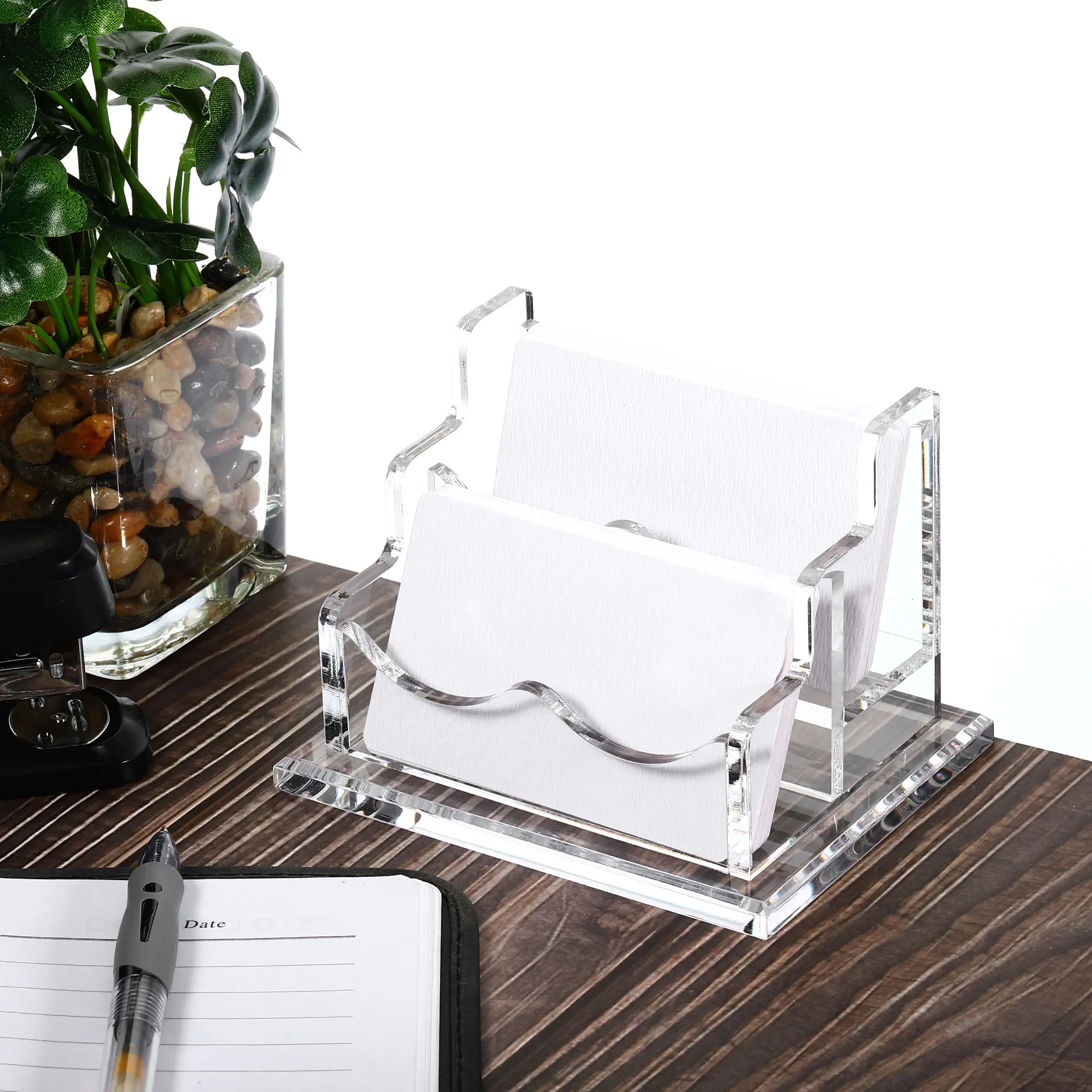 1/2/3/4/6 Slot Clear Acrylic Business Card Holder for Desk Location Card Organizer Desktop Name Cards Display Holders Stand