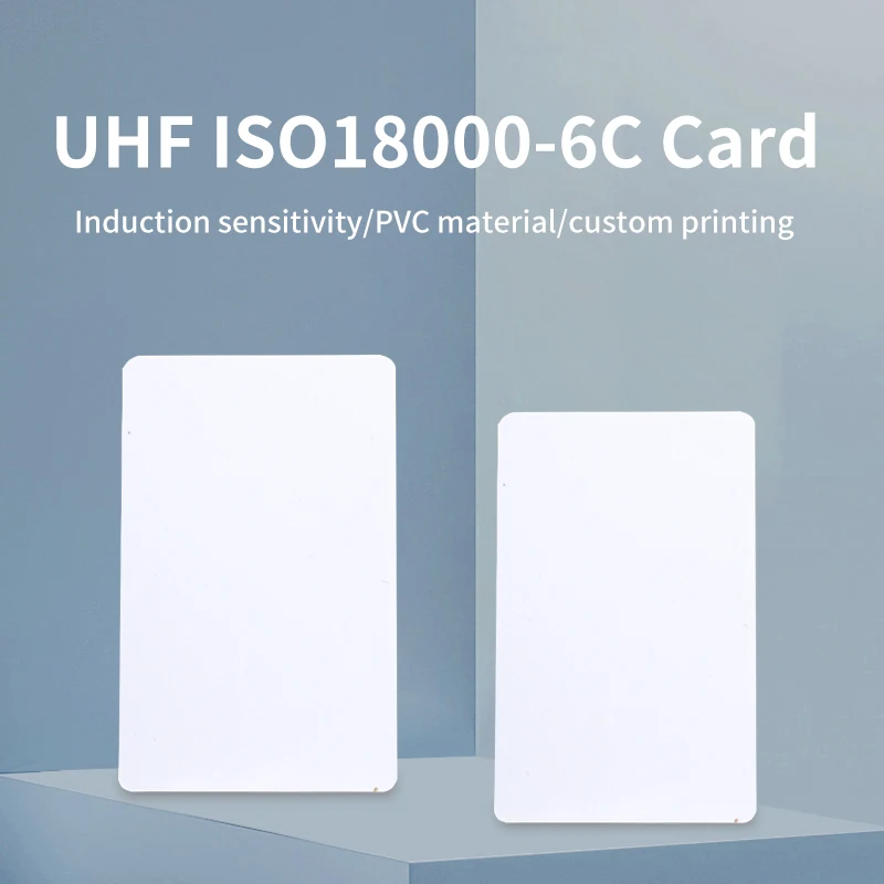 UHF 860-960Mhz Long Read Range White Card Passive UHF RFID PVC Card for Access Management