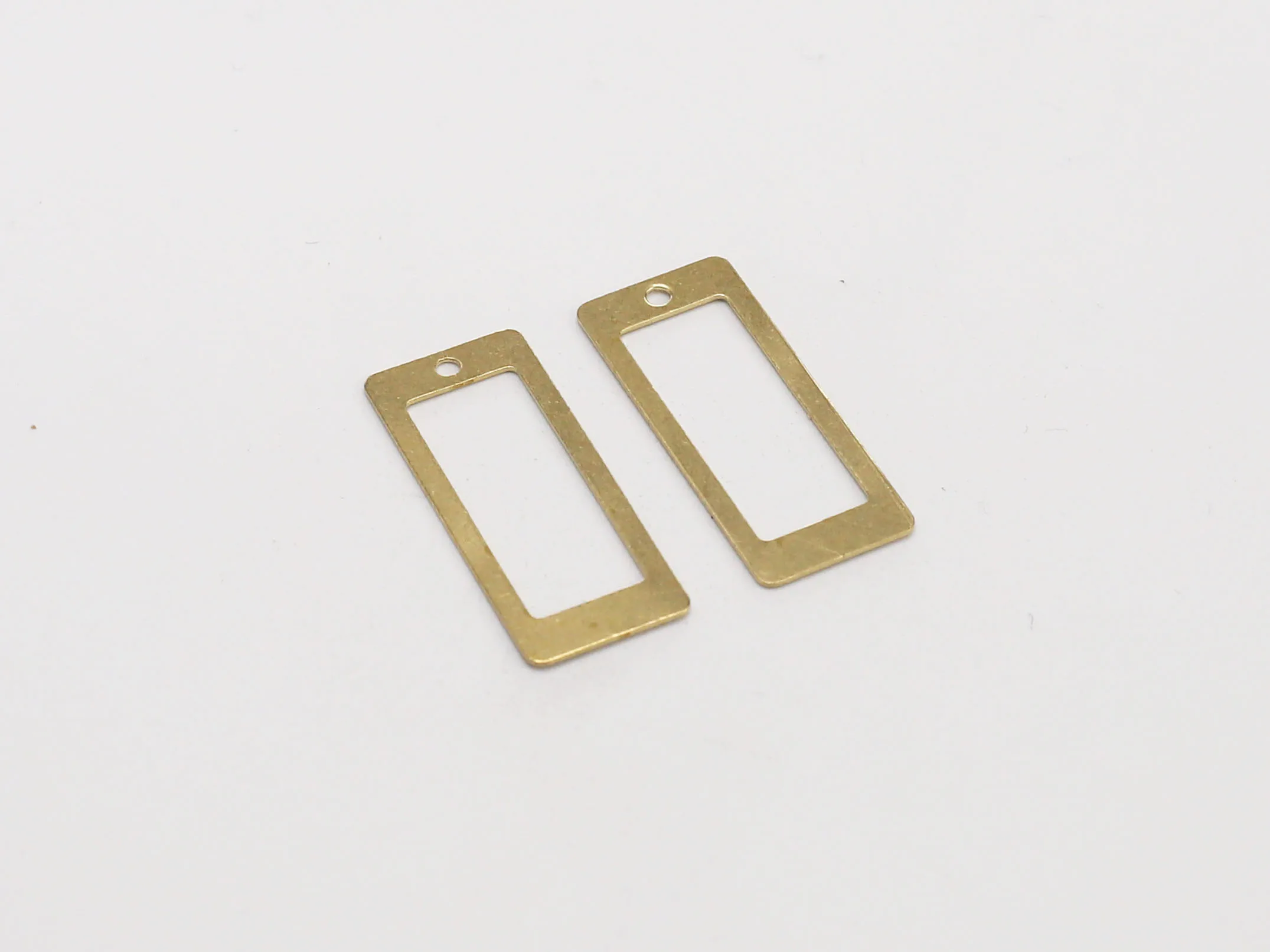 Boucles d'Oreilles Rectangulaires en Laiton, Breloques Géométriques, 24x10mm, 50 Pièces, R022