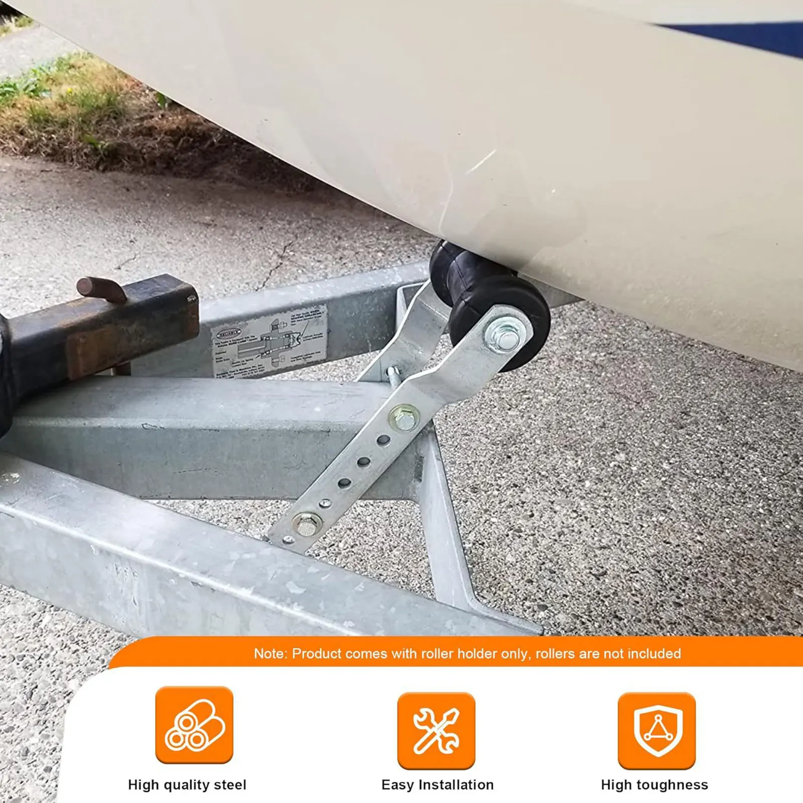Adjustable Keel Roller Rubber Trailer Rollers 5-Inch Rubber Keel Roller Rubber Stop Roller With Steel Panel Bracket Assembly