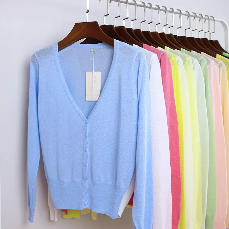 Rozmiar M-6XL damski dekolt w serek dzianinowy dorywczo luźny sweter z pełnym rękawem swetry rozpinane Lady Knitting znosić — zdjęcie 2