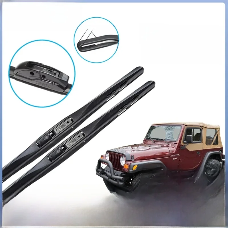 Pióra wycieraczek samochodowych do Jeep Wrangler TJ 1997 ~ 2006 2005 2004 2003 2002 2001 Czyszczenie wycieraczek przedniej szyby Akcesoria samochodowe — zdjęcie 2