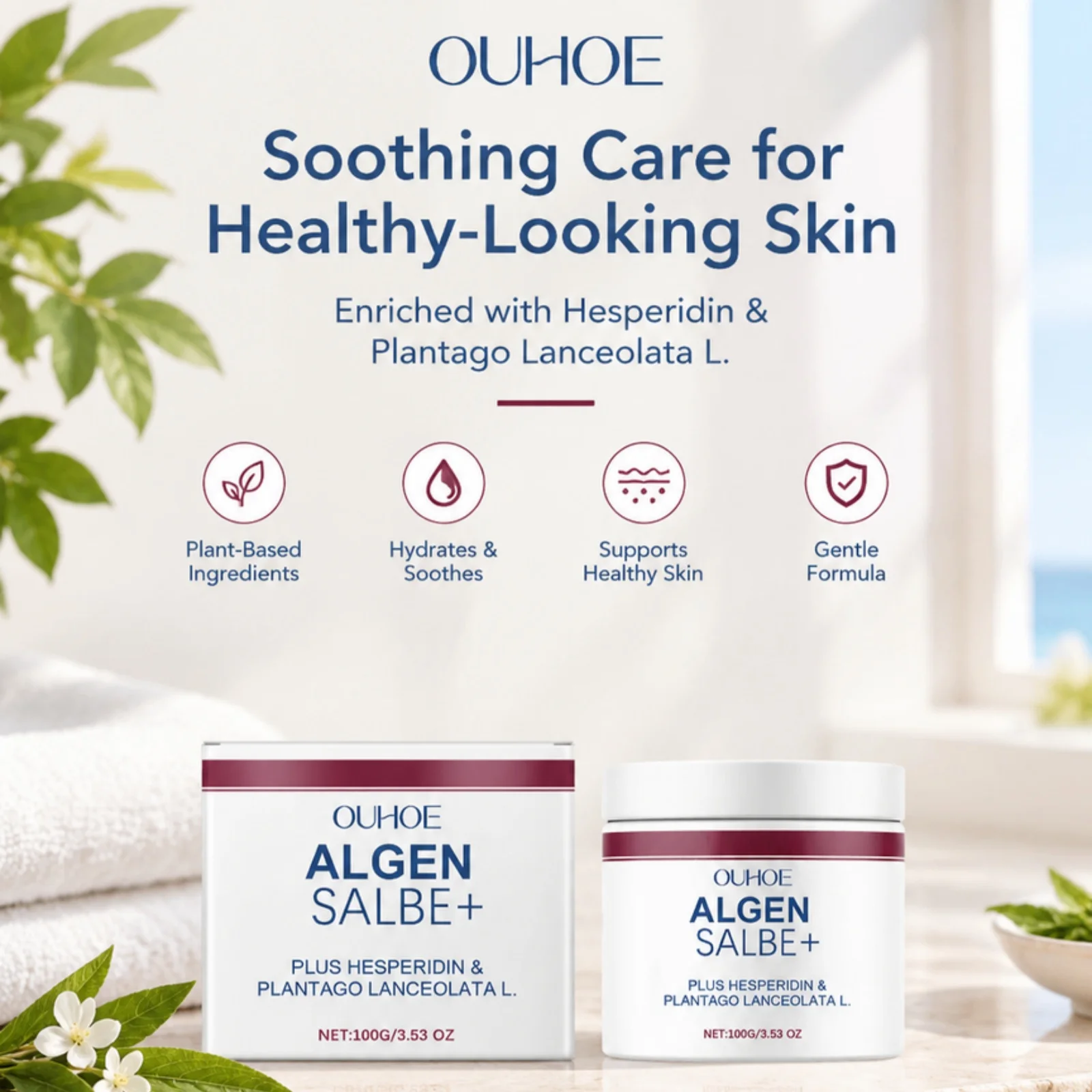 OUHOE Leg Massage Cream Fast Absorbing Boost Skin Elasticity Light Texture Even Skin Tone Gentle Non Irritating Leg Care Balm