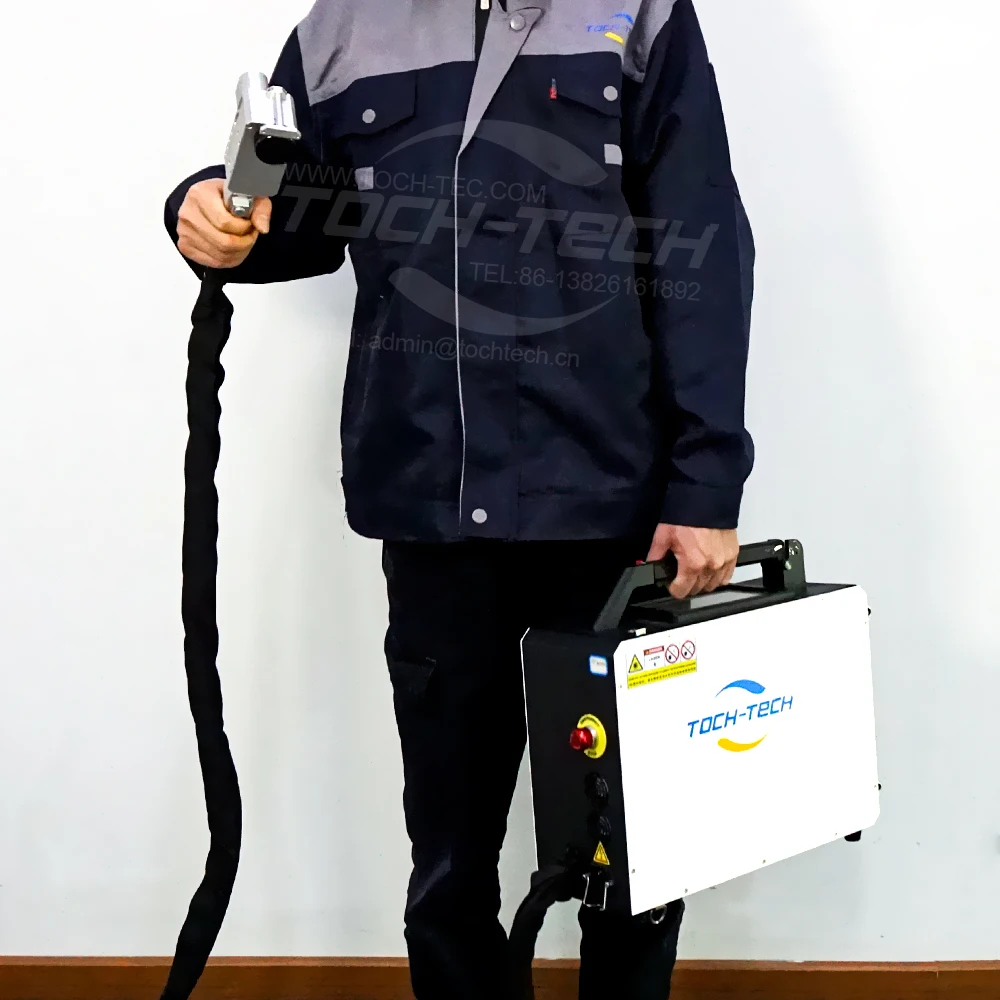 Tochtech 50W 100W Clean Rust Handheld Fiber Laser Cleaning Machine Pulse for Metal Portable Backpack