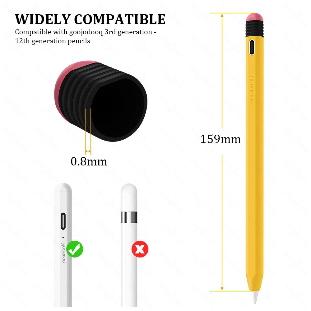 For iPad Pencil Case For GD 9th 10th 11th 12th Gen Type-C Silicone Cover for Apple Pen Anti-fall Funda