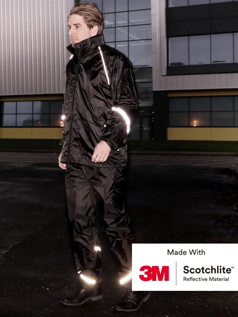 Salzmann Combinaison de pluie - Hydrofuge et coupe-vent - Fabriquée avec 3M Scotchlite