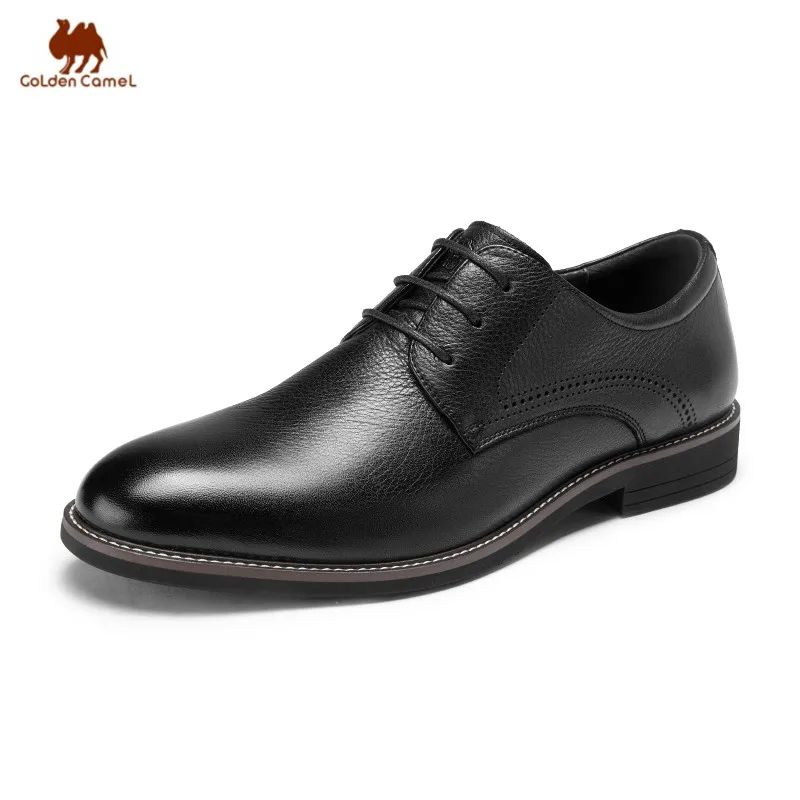 Golden Camel Men's Shoes Genuine Leather Dress Shoes Casual Soft Sole Business Shoes Breathable Wedding Shoes for Men Footwear