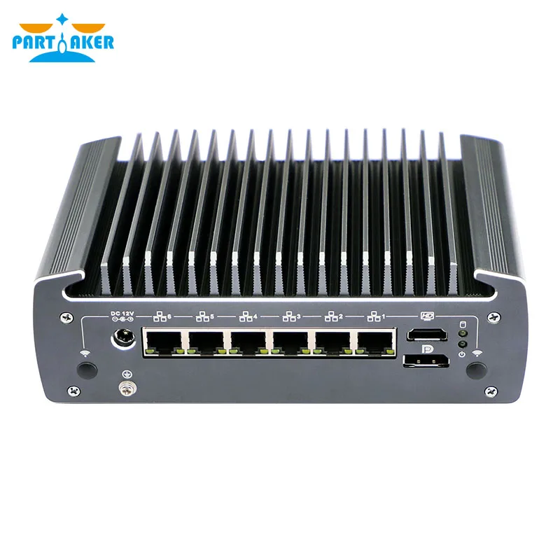 Mini-pc zonder ventilator 6 Intel NIC 1 HD 1 DP TPM2.0 AES-NI Zachte router VPN-server ESXI Robuuste micro-firewall-apparaatondersteuning POE