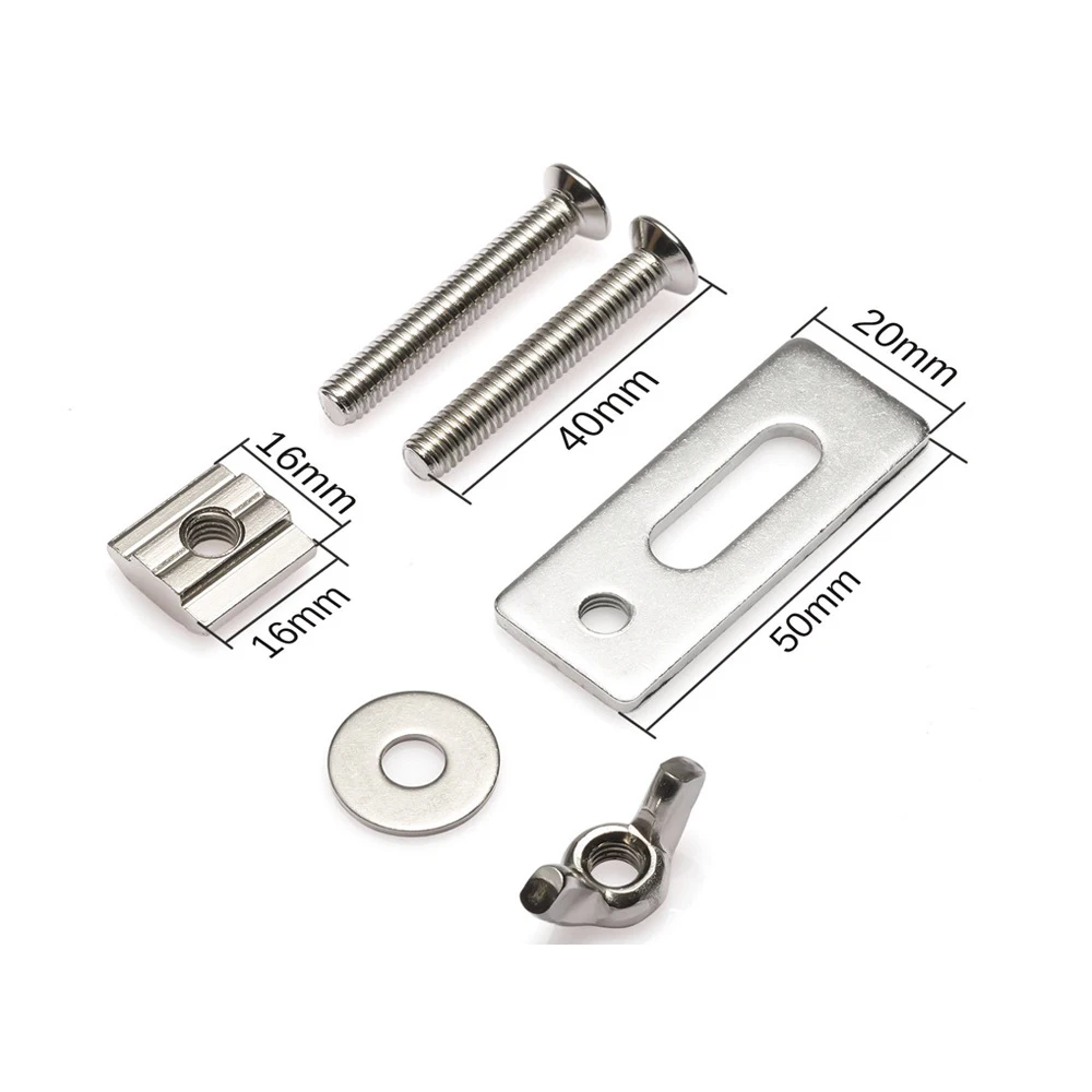 4 Pcs M6 T-Track Hold Down Clamp Kit Press Plate for Table Saw Engraving Compatible with 3018 Series CNC Router Machine.