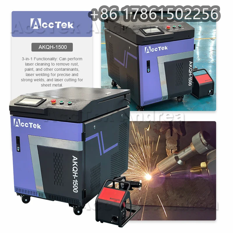 1.5kw Hand Held Laser Cleaning Metal Rust Removal Machine Oxide Painting Coating Laser Cleaner Factory Price