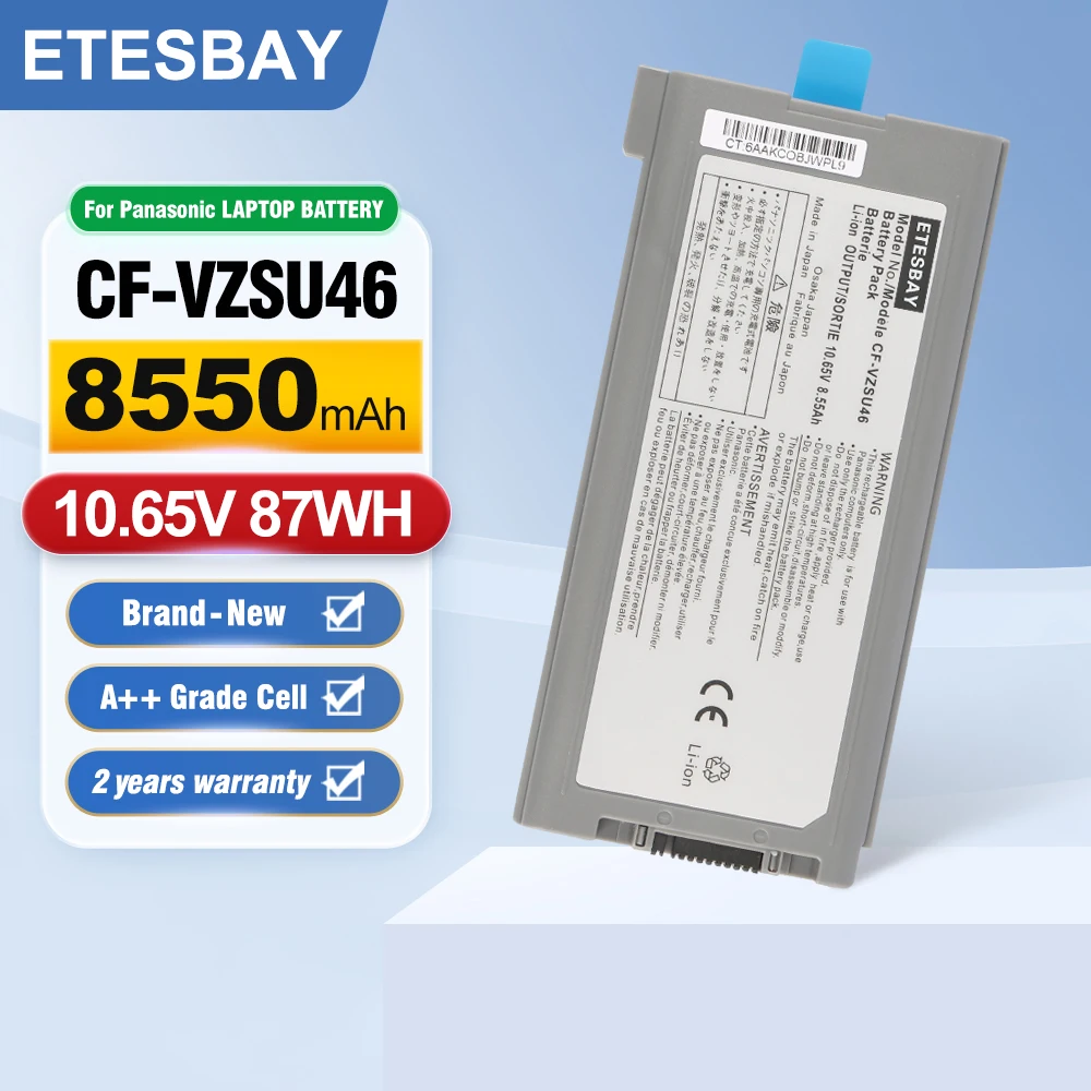 ETESBAY CF-VZSU46 baterai Laptop untuk Panasonic Toughbook CF-30 CF-31 CF-53 CF-VZSU1430U CF-VZSU72UCF-VZSU1430U 8.55Ah CN/RU